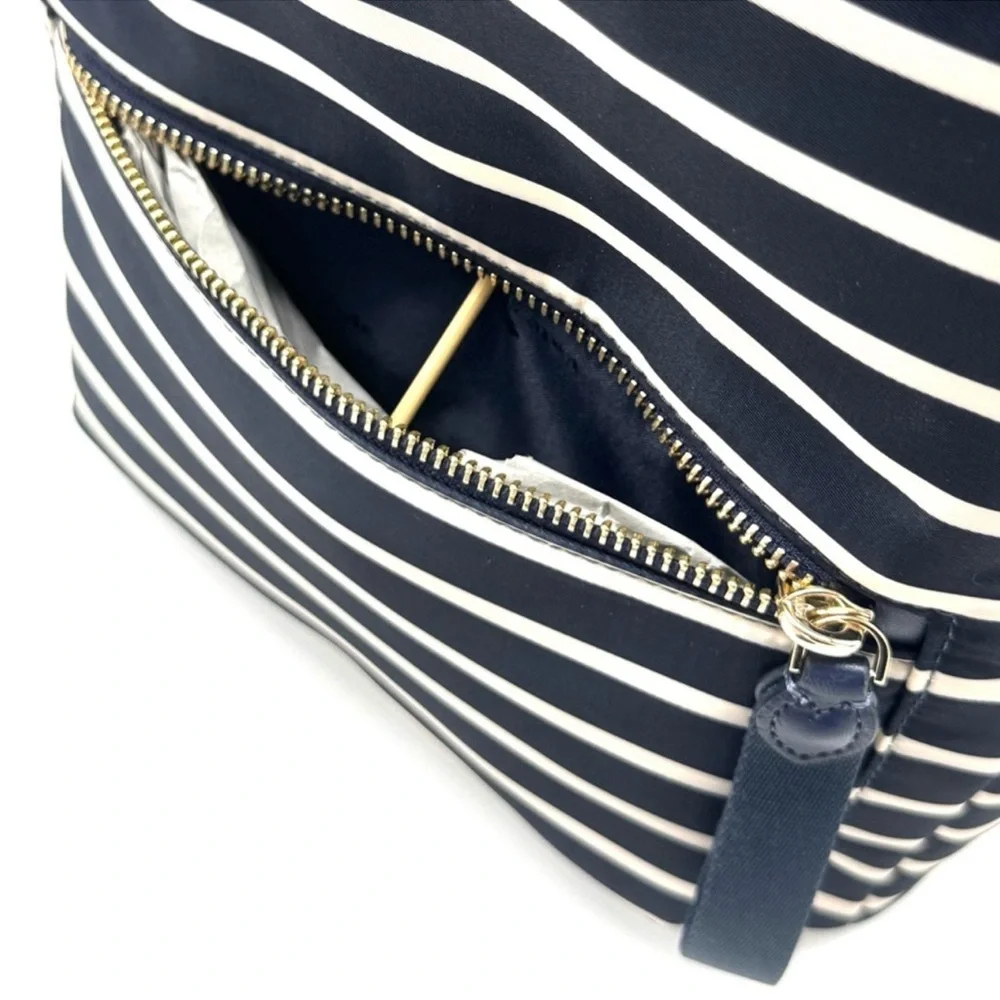 Kate Spade Chelsea Nylon Medium Backpack Navy Blue Striped